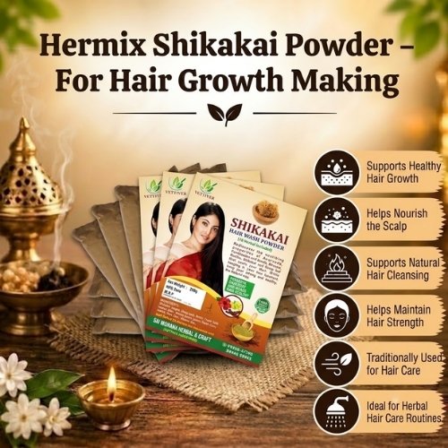 Hermix Shikakai Powder – For Hair Growth - K. Somu Chetty & Co in Chennai