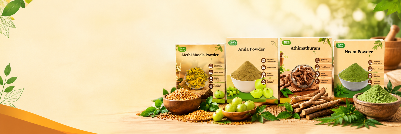 Natural Herbal Powders and Traditional Ingredients